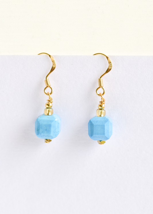 Turquoise and gold earrings