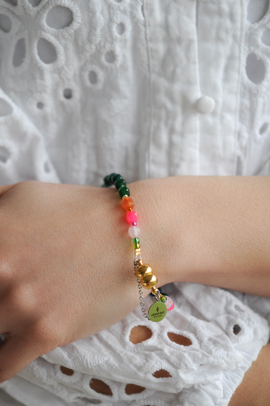 Green natural agate bracelet