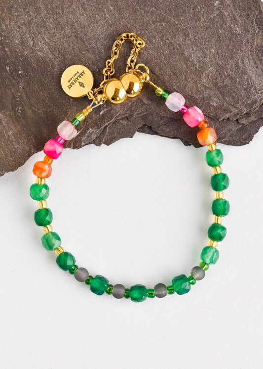 Green natural agate bracelet
