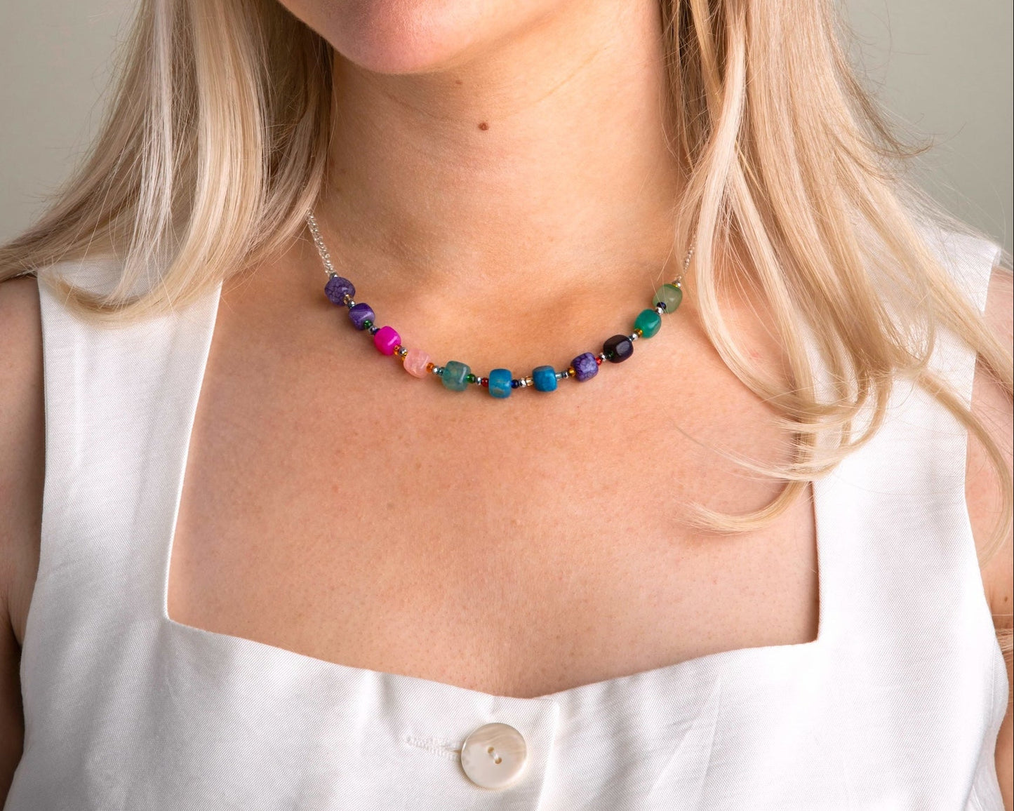 Rainbow stone necklace