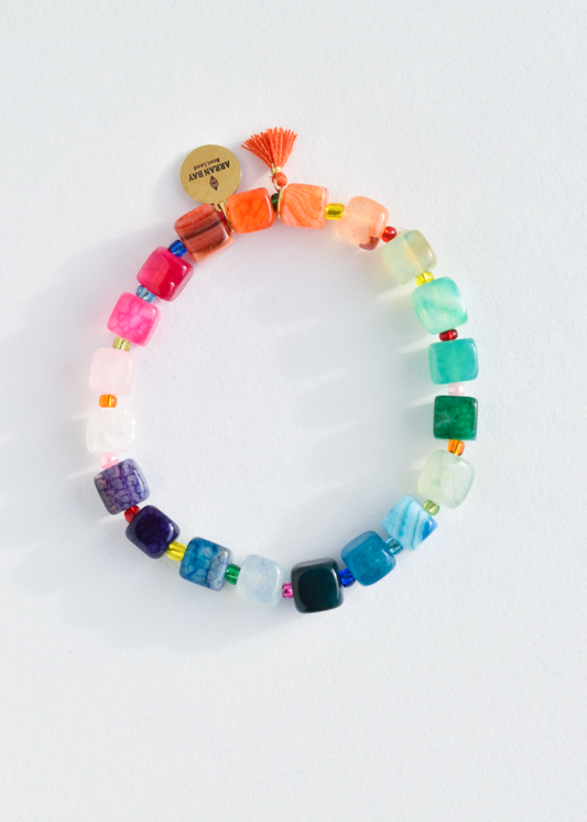 Bright semi precious stone bracelet