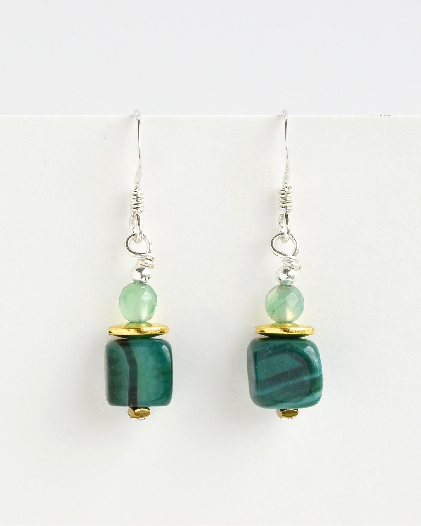 Green gemstone earrings