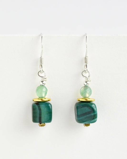 Green gemstone earrings