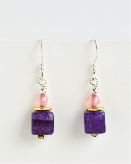 Purple gemstone earrings