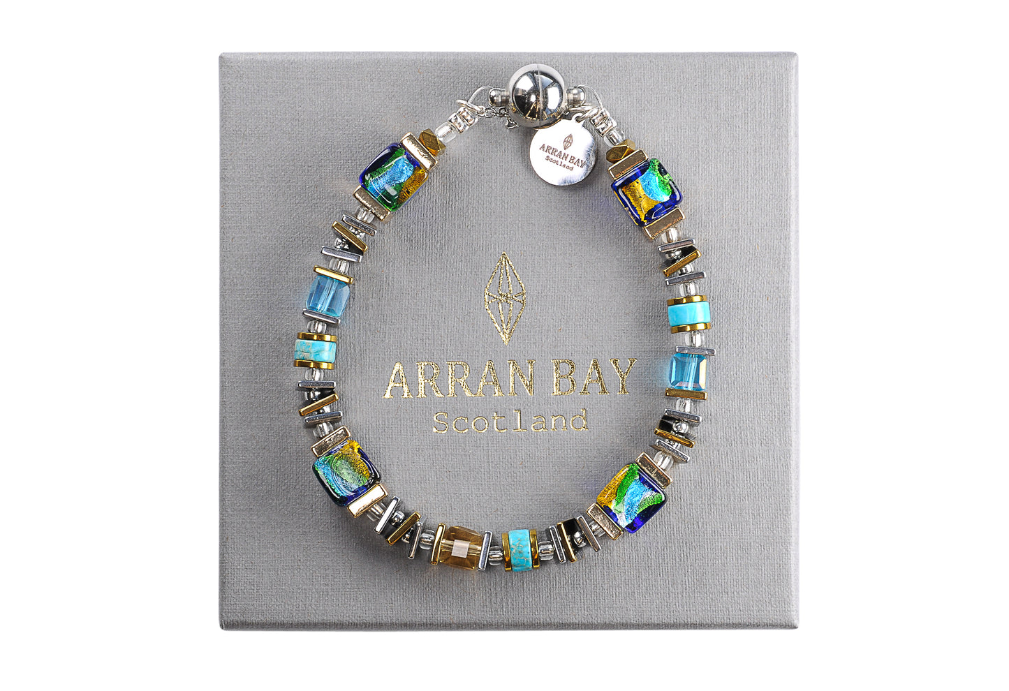 Halo foil glass bracelet