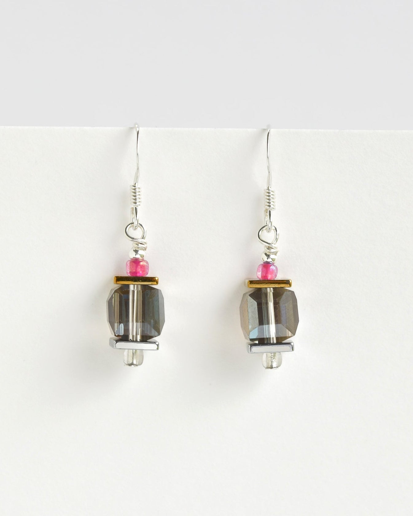 Glass cube earrings