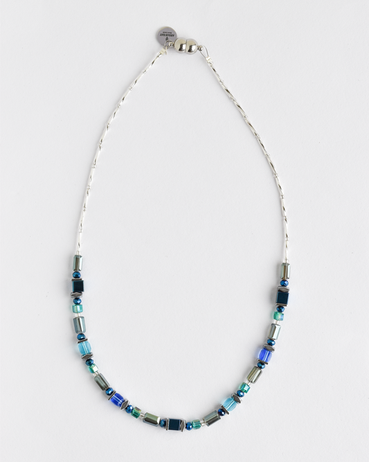 Metallic shimmering hematite necklace