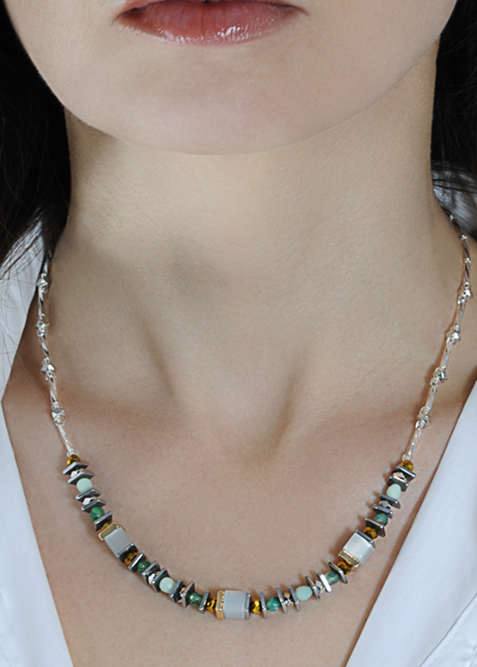 Multi-colour semi precious necklace - Mint