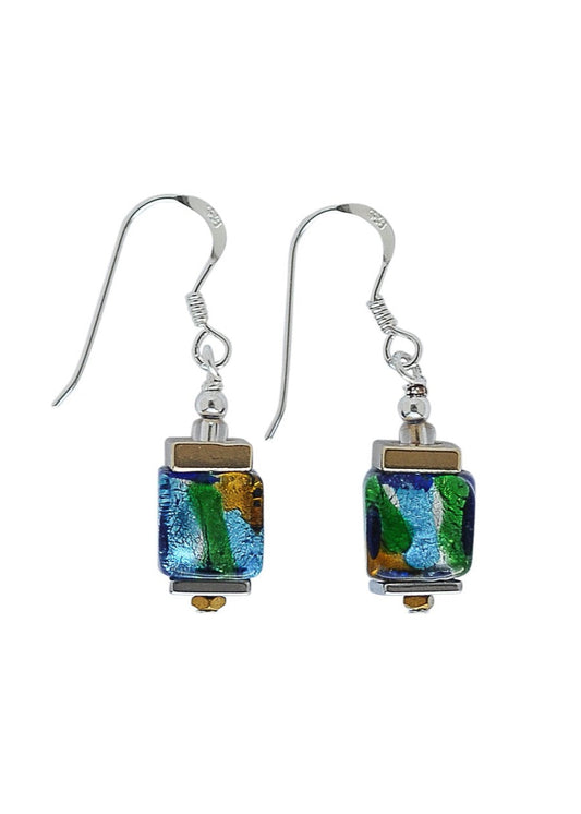 Halo foil glass earrings