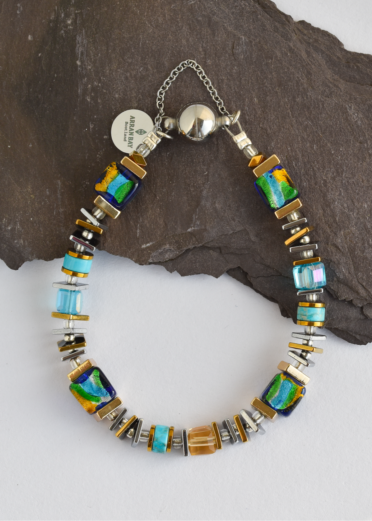 Halo foil glass bracelet