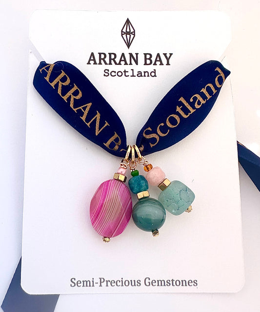 Semi precious triple charms