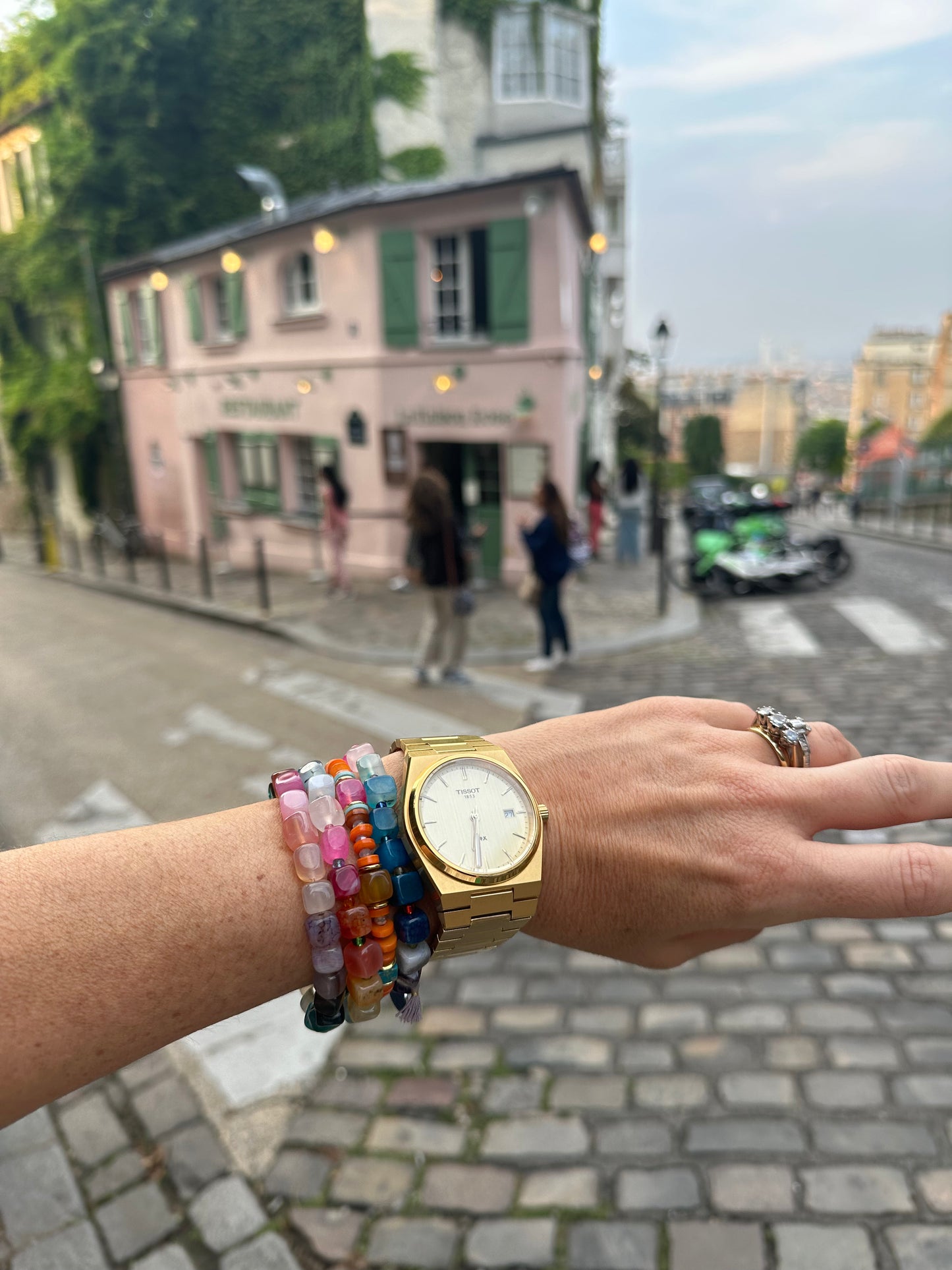 Bright semi precious stone bracelet