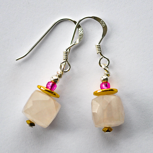 Rose quartz earrings