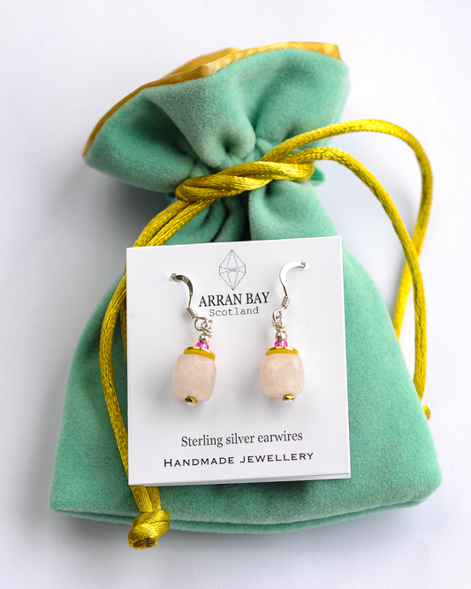 Rose quartz earrings