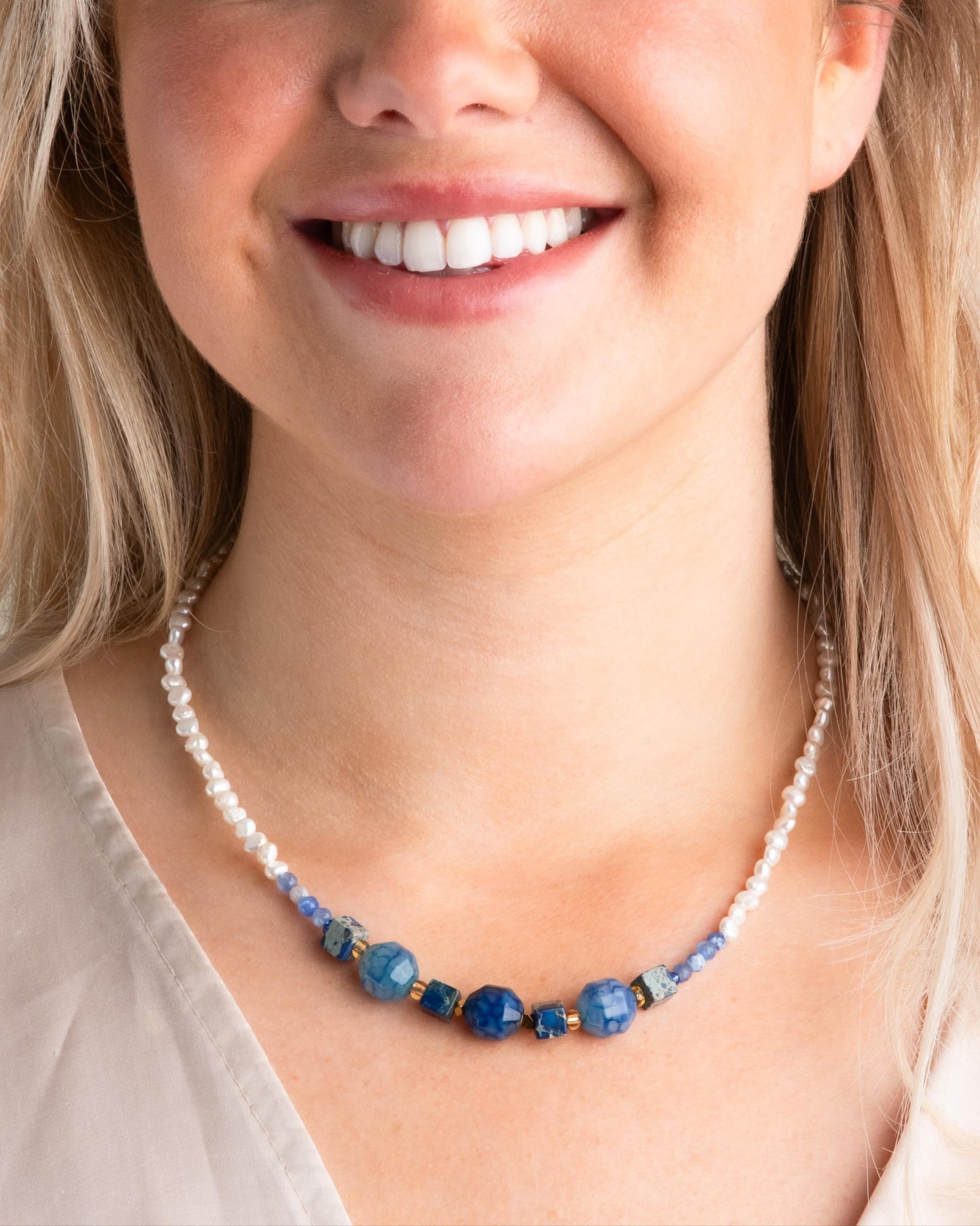 Pearl and jasper necklace