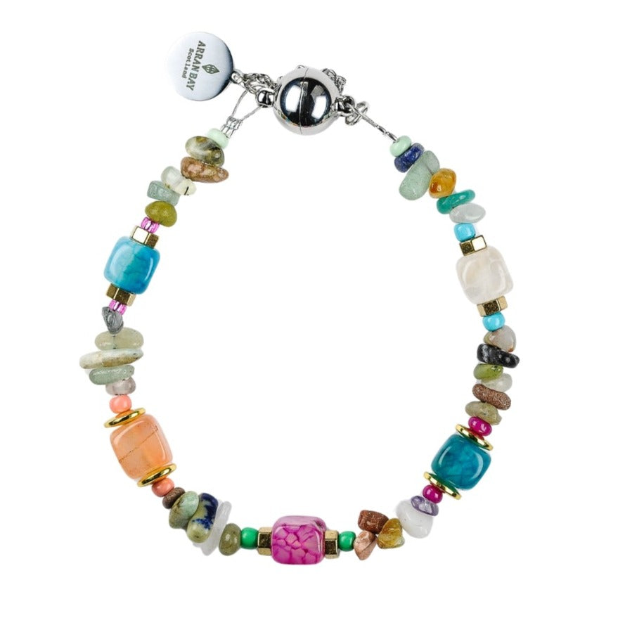 Quartz chip gemstone bracelet