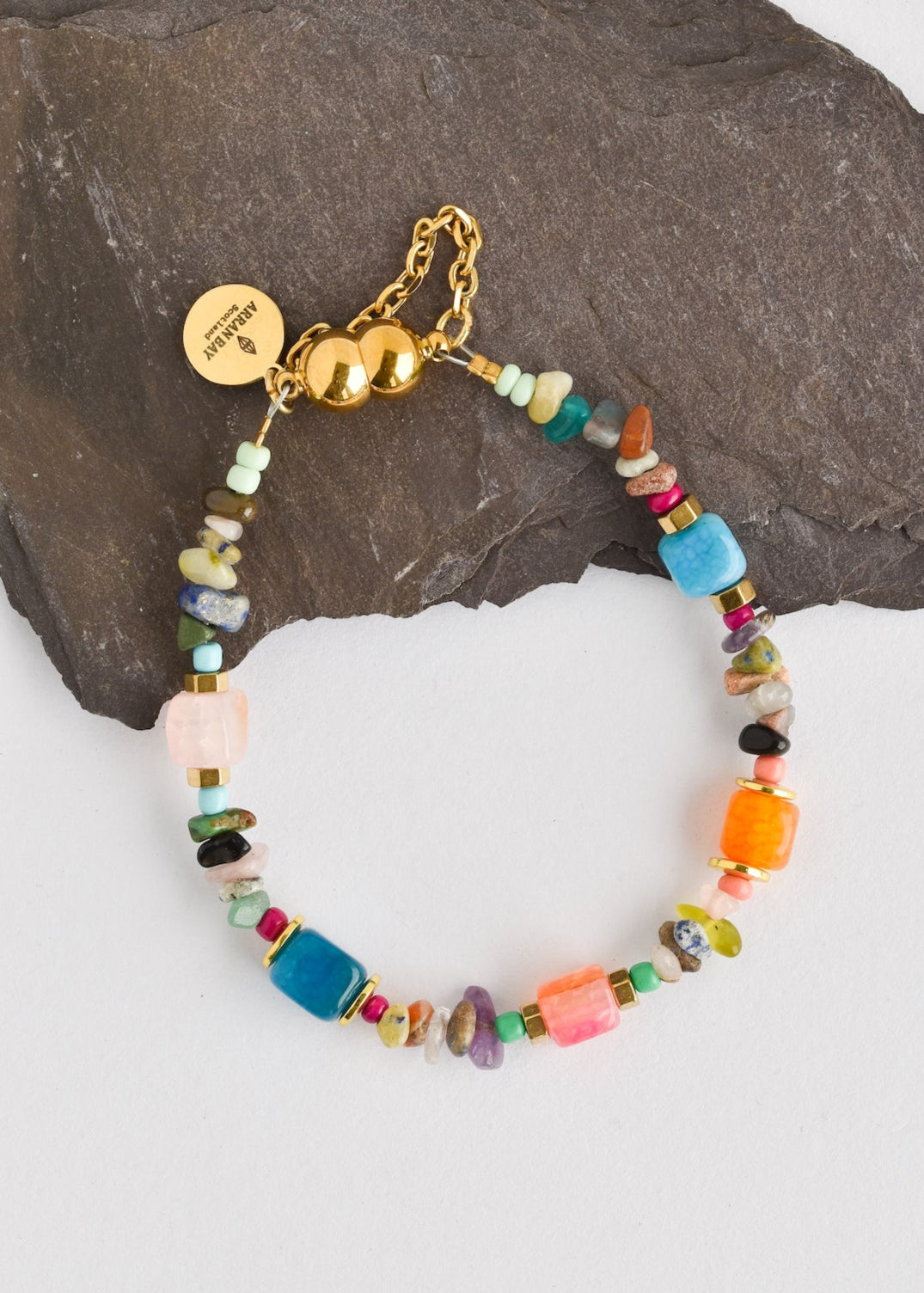 Quartz chip gemstone bracelet