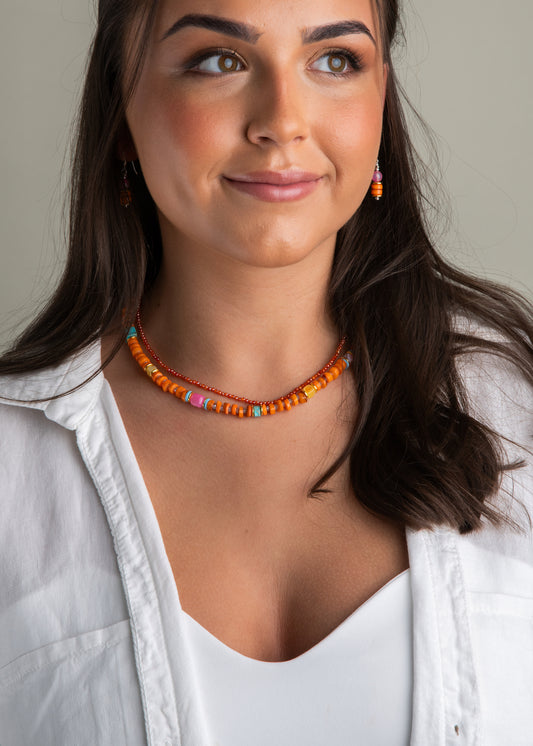 Orange shell necklace