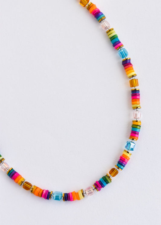 Multi-colour shell necklace