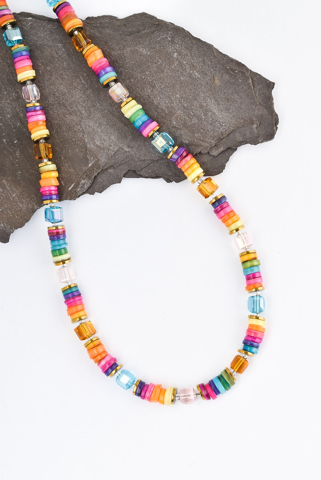 Multi-colour shell necklace