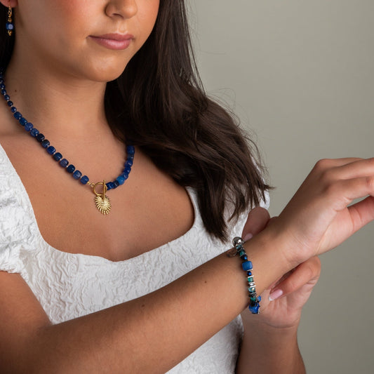 Blue semi-precious bracelet