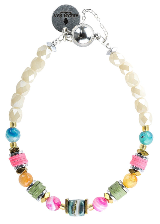 Tigers eye and rainbow agate bracelet