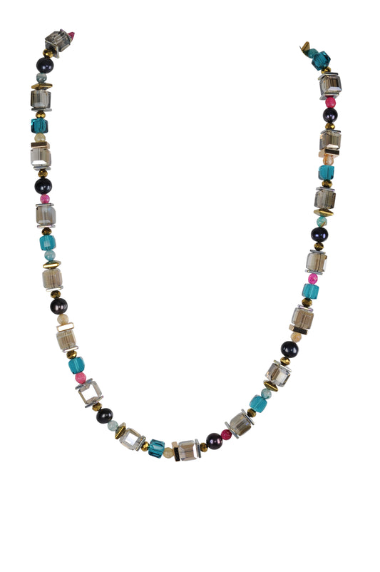 Glass and pearl necklace