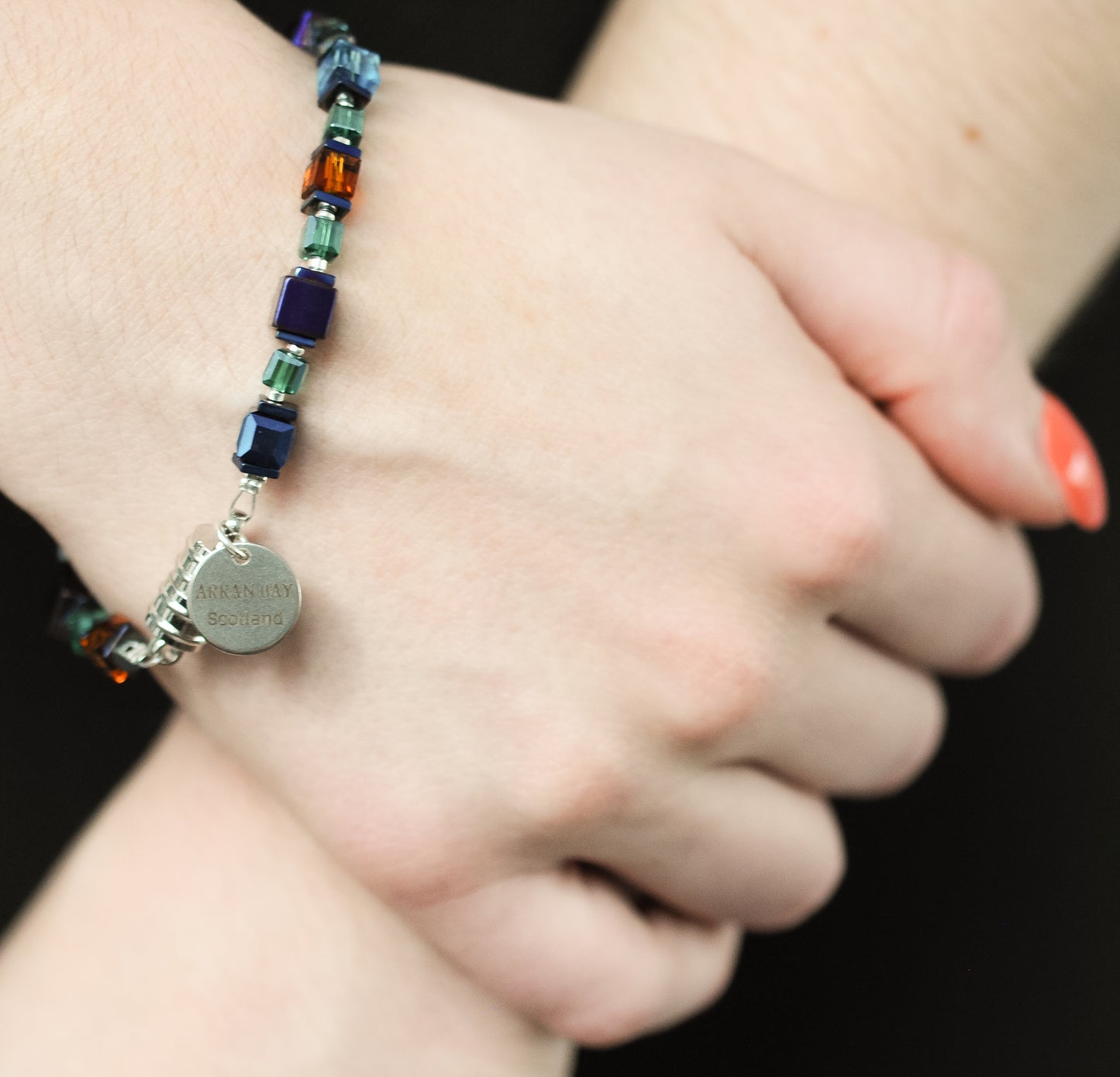 Metallic cube bracelet