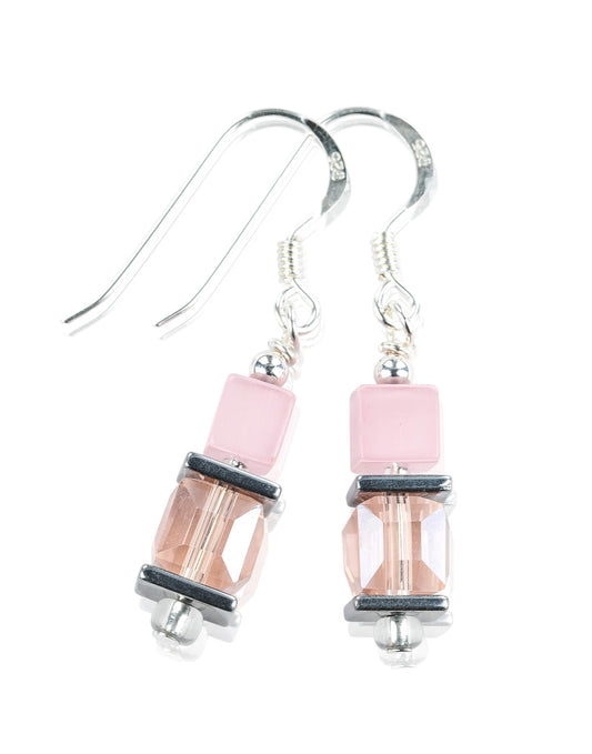 FL07: Pink cats eye earrings