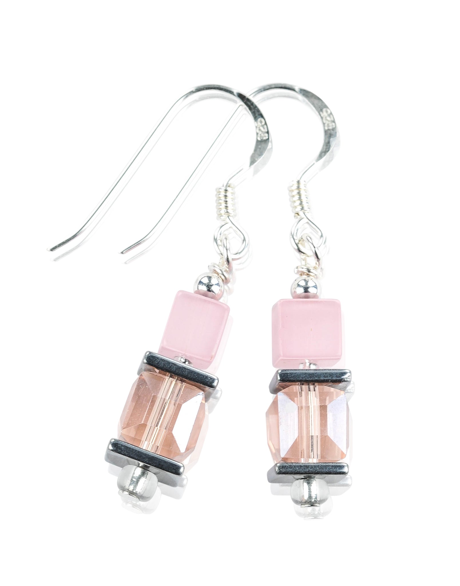 FL07: Pink cats eye earrings