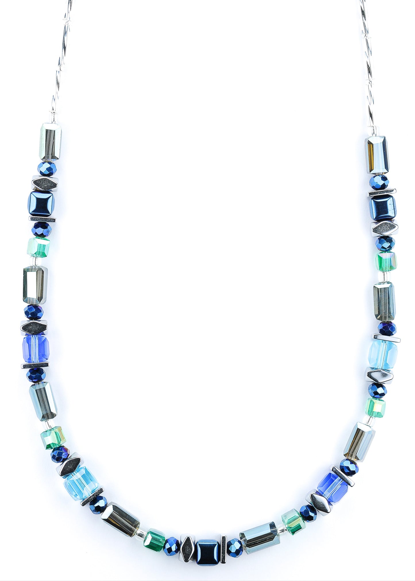 Metallic shimmering hematite necklace