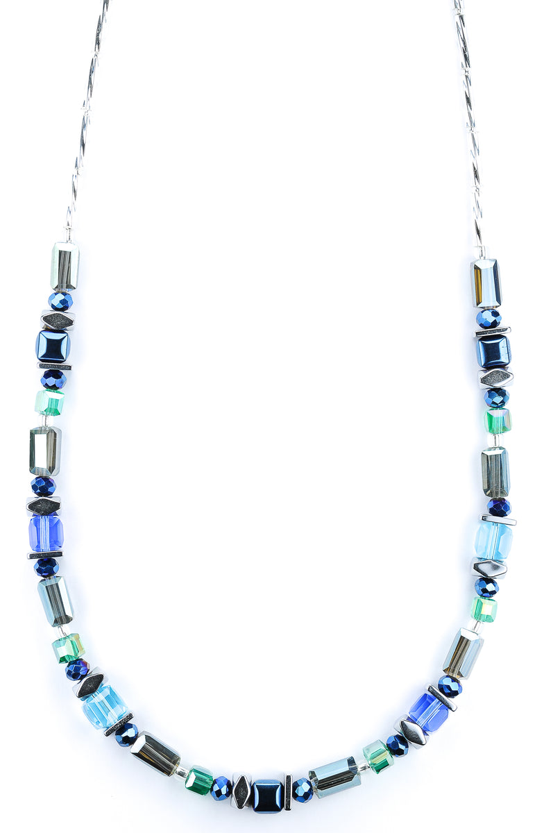 Metallic shimmering hematite necklace – Arran Bay