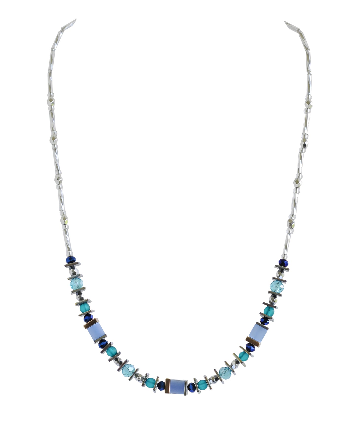 Blue natural cats eye necklace