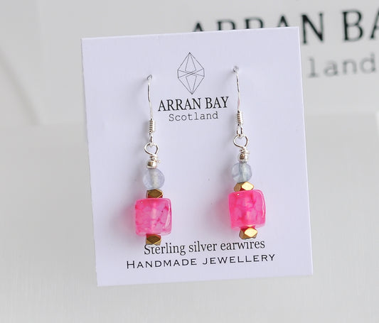 Blossom; pastel agate earrings