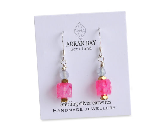 Blossom; pastel agate earrings