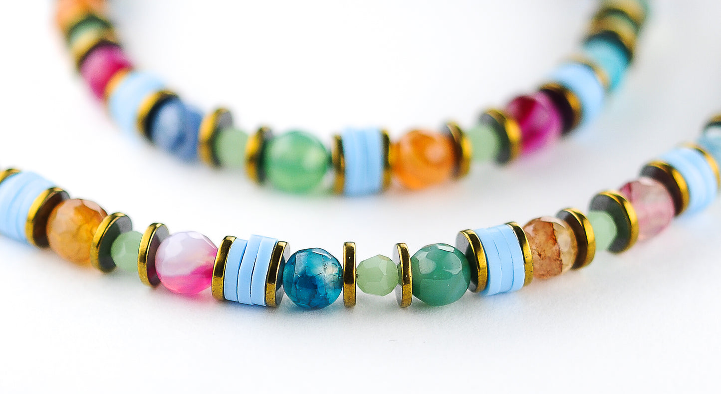 ROMA: Pastel agate necklace