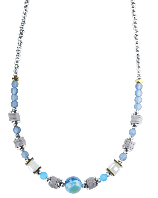 Blue agate centre necklace