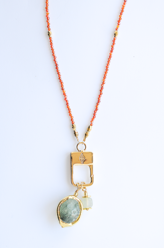 18k gold plated brass padlock charm holder necklace