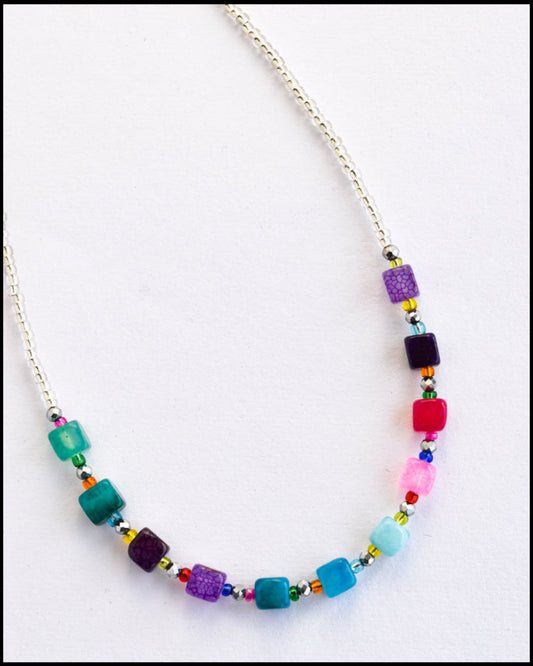 Rainbow stone necklace