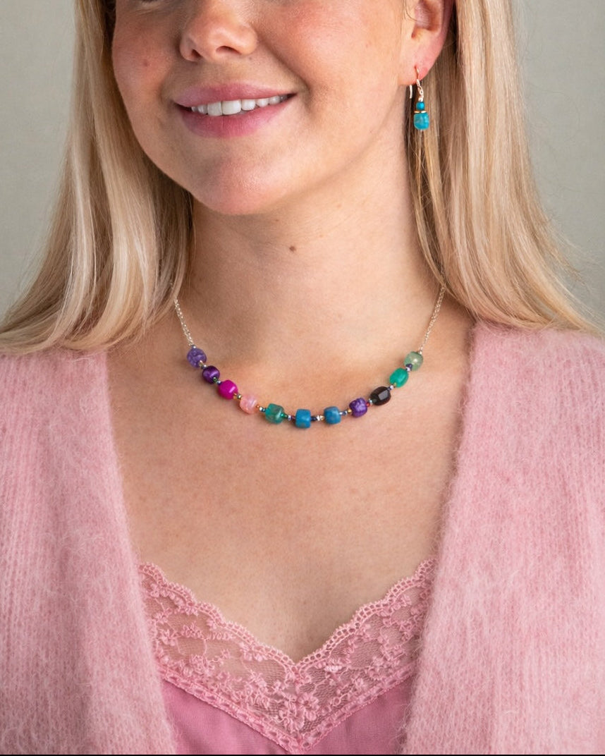 Rainbow stone necklace