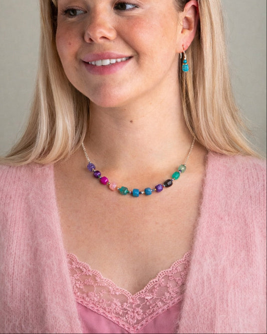 Rainbow stone necklace
