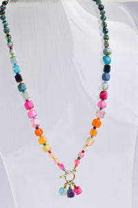 Natural bright graded colour agate necklace