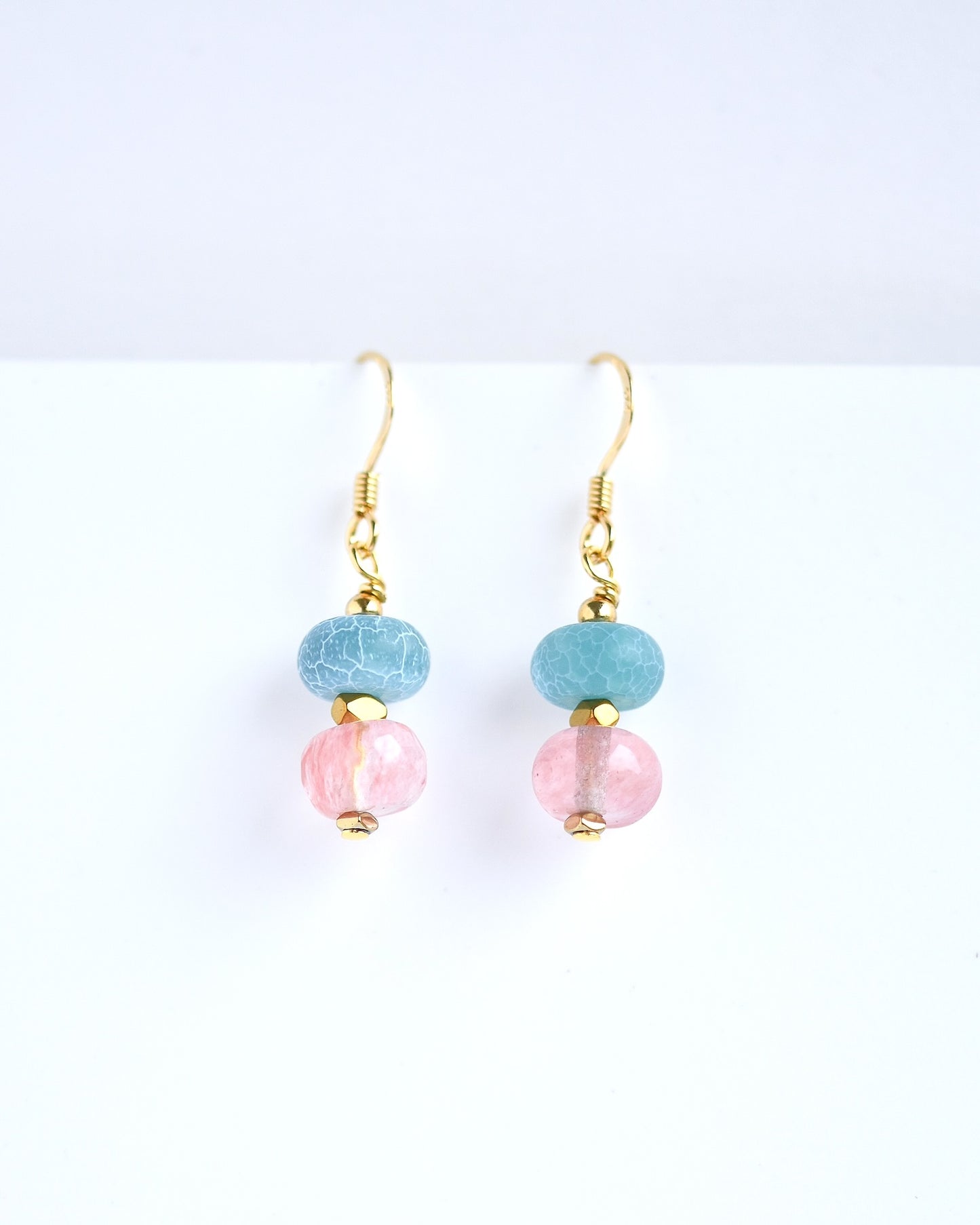 Disc gemstone earrings