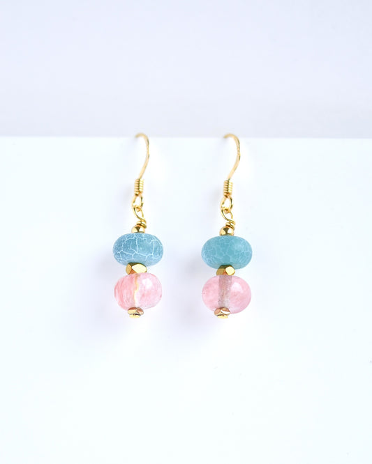 Disc gemstone earrings