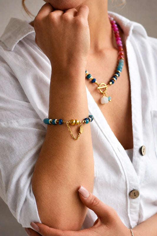 Agate Drop Charm Necklace