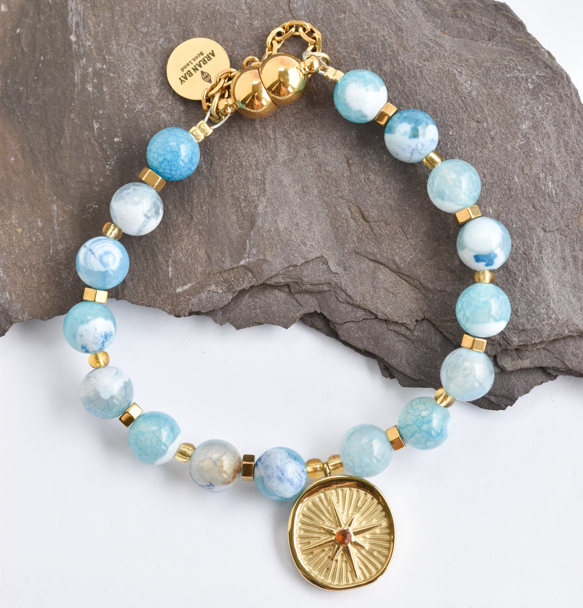 Blue azure stone bracelet