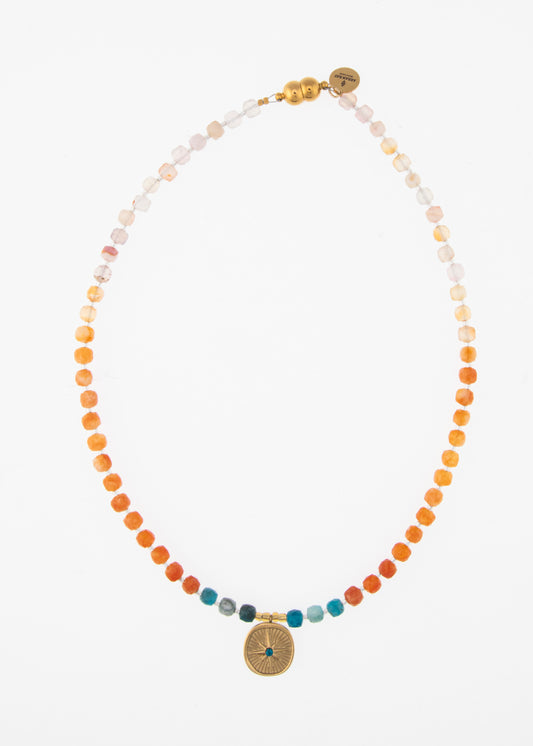 Gold compass pendant necklace