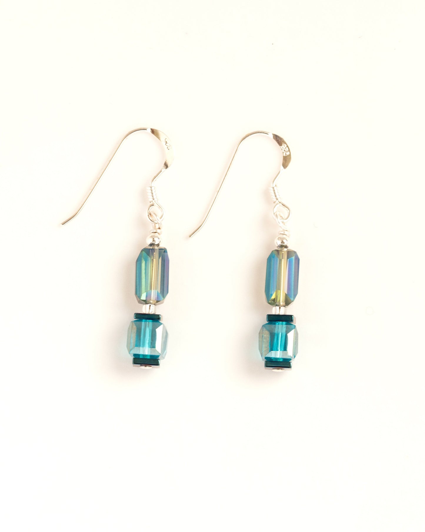 Turquoise glass earrings