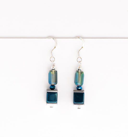 Metallic Shimmering Hematite Earrings