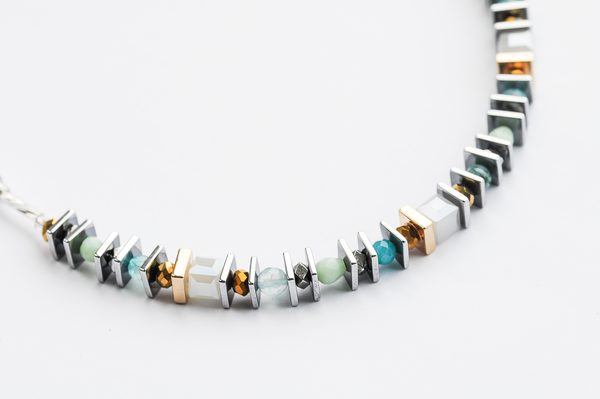 Multi-colour semi precious necklace - Mint